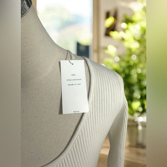 Vince | Ribbed Elbow Sleeve Scoop Neck MIDI Dress Size L - Picture 10 of 14